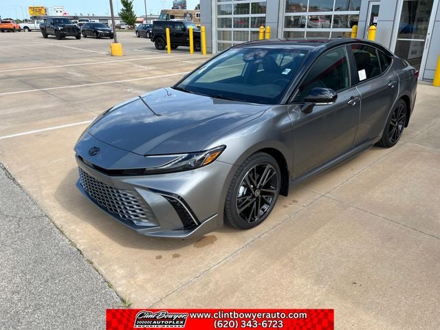 2026 Toyota Camry XSE in Heavy Metal With Midnight Black Metallic Roof — front three-quarter view