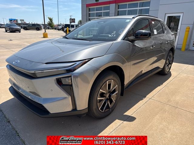 2026 Toyota bZ XLE in Heavy Metal — front three-quarter view