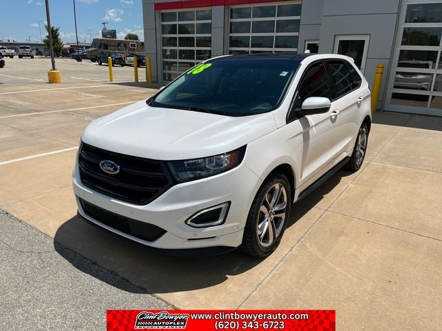 2018 Ford Edge Sport in White Platinum Clearcoat Metallic — front three-quarter view
